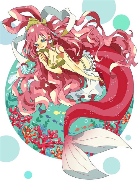 Pink Mermaid Tail Anime Mermaid One Piece Fanart One Piece Anime Luffy Mugi One Piece