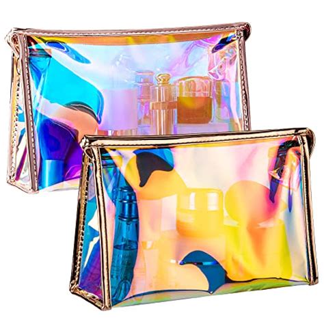 Westonbasics Holographic Iridescent Makeup Pouch Portable Waterproof