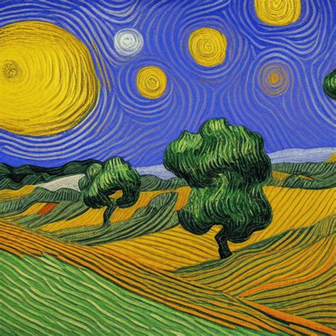 Pintura De Paisaje Estilo Vincent Van Gogh Creative Fabrica