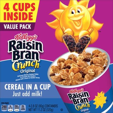 Kellogg S Raisin Bran Crunch Cereal Cups 4 Ct 2 8 Oz Frys Food