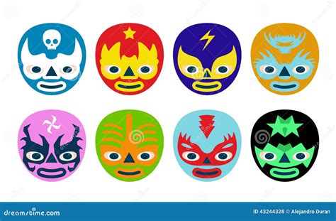 Wrestlers Masks Stock Vector - Image: 43244328