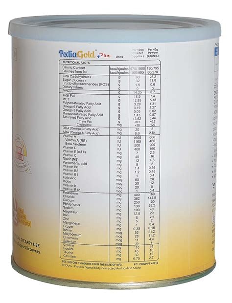 Buy Pedia Gold Plus Vanilla Nutrition Drink Tin Of 400 G Online And Get Upto 60 Off At Pharmeasy