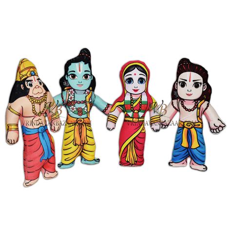 Buy VRINDAVANBAZAAR.COM Lord Rama's Family (Sita, Rama, Lakshmana and Hanuman) Ramdarbar Soft ...