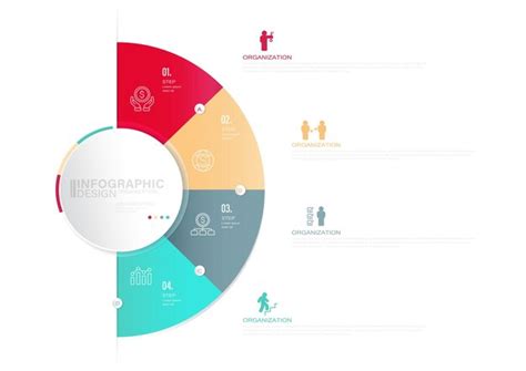 Vektor infografik kreis zyklusdiagramm mit 4 optionen präsentation