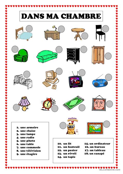 Dans Ma Chambre Fran Ais Fle Fiches Pedagogiques Pdf Doc