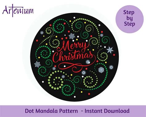 DOT MANDALA PATTERN 75 Christmas Decoration Dot Art Guide - Etsy