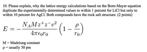 Lattice energy equation - pgsilope