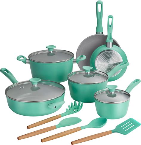 Tramontina 11 Piece Nonstick Cookware Set Teal Home