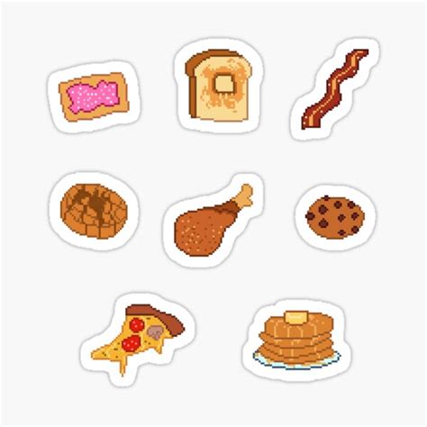 Pixel Junk Food Stickers 6 Sticker By Siins Redbubble