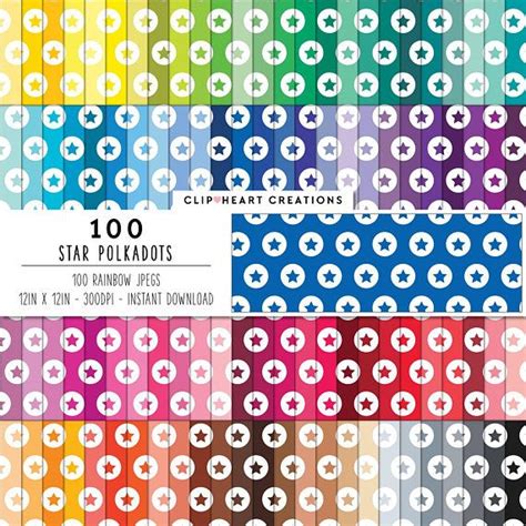 100 Star Pattern Digital Papers Commercial Use Seamless Stars Etsy