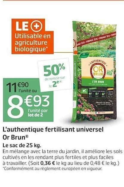 Promo L Authentique Fertilisant Universel Or Brun Chez Jardiland