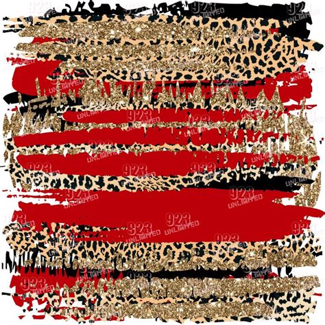 214 Brushes Red Gold Black Leopard Jaguar Digital Papers Instant