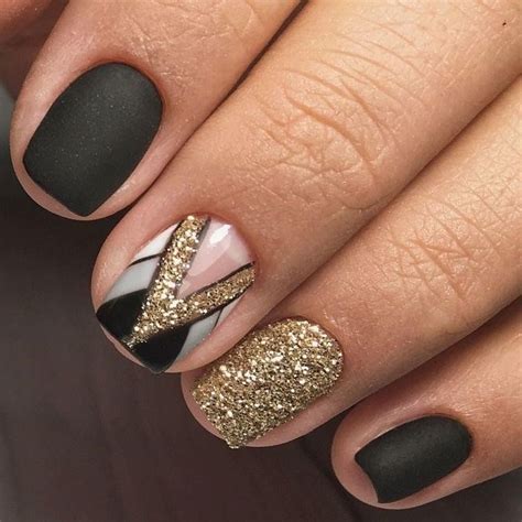 Маникюр Золото Серебро Черный — Richnail.ru