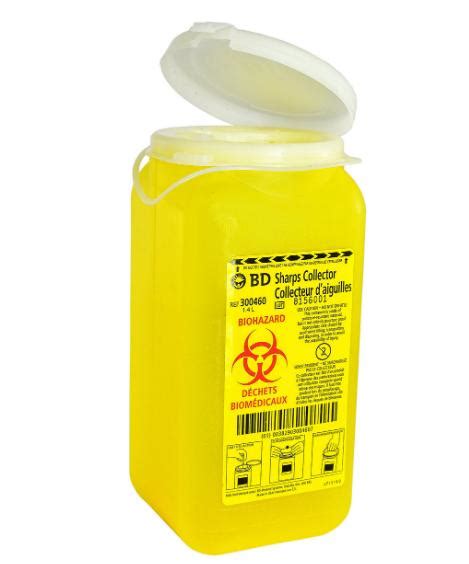 BD YELLOW SHARPS CONTAINER, SINGLE 1.4 litre - Canada Safety