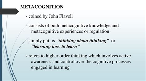 Ppt Metacognition Chapter 1 Powerpoint Presentation Free Download