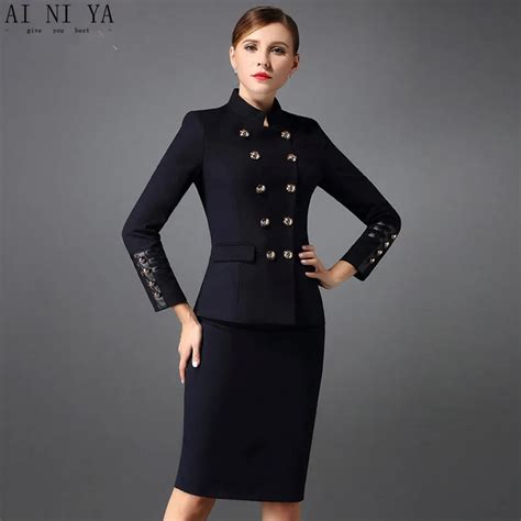 Women Skirt Suit Autumn Winter 2 Piece Set Women Elegant Business Skirt Suits Long Sleeve Suit