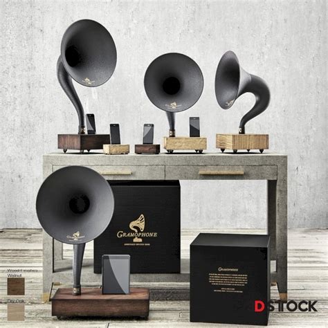 gramophone models and desk unit - 3D Stock : 3D Models for Professionals