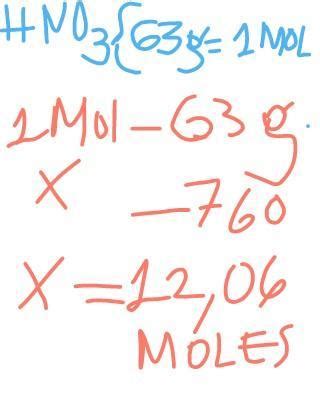 Cantidad De Moles Que Hay Entre Gramos De Cido Nitrico Pm