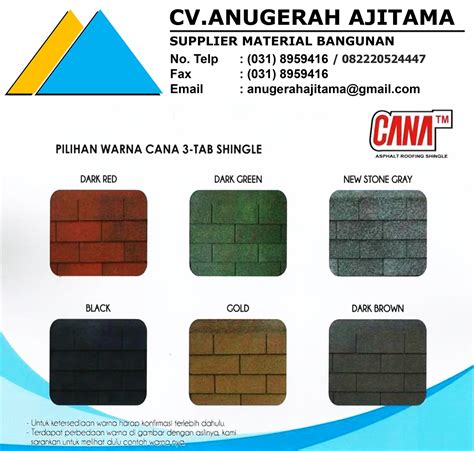 Atap Sirap Bitumen Cana Harga Terbaru Dan Terupdate Cv Anugerah Ajitama