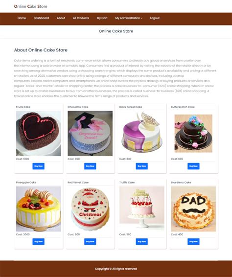 Online Cake Store Java Spring Boot Mvc Mysql Projects Free Source