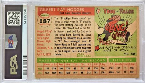 Topps Gil Hodges Baseball Card Psa Graded Vg Ex In The