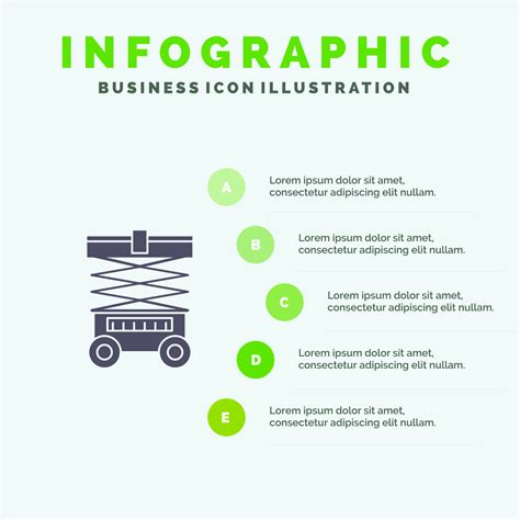 ascenseur chariot élévateur entrepôt élévateur solide icône infographie