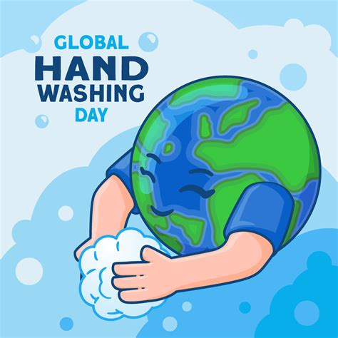 Global Handwashing Day Concept With Hand Drawn Globe Cartoon 11374281