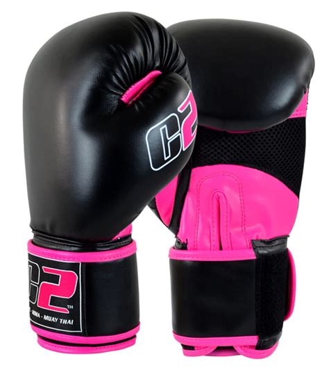 Guantes De Boxeo C2 Con XtraFresh Negro Rosado Combat Corner