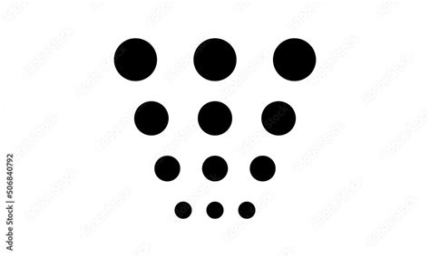 Menu three dots different sizes icon in black. Set. Graphic elements ...