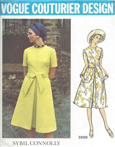 1960s Vintage Vogue Sewing Pattern B36 Dress 1031 By Sybil Connolly Vogue Vintage Roupas