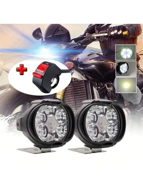 Motorcycles Headlight Working Spot Light Led Motorbike 6500k White Super Bright 6 Led Motorcycle