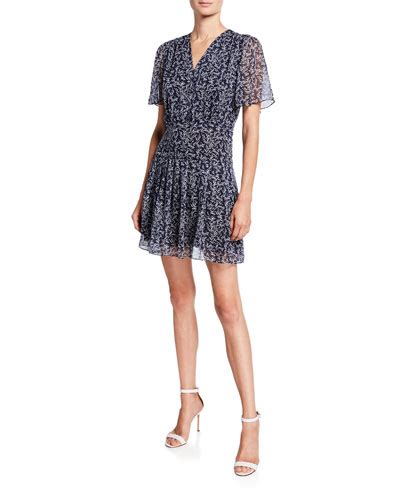 V Neck A Line Dress Neiman Marcus