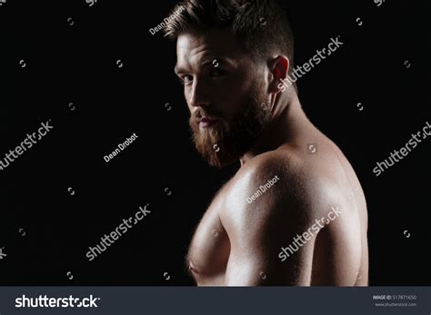 Side View Naked Strong Man Isolated Stock Photo Shutterstock