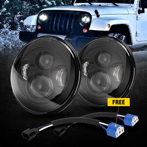 Faros LED Con Proyector Redondo De 7 Y Kit Combinado De Luces