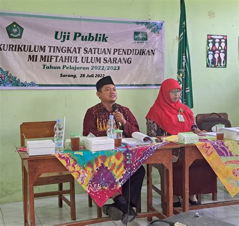 UJI PUBLIK KURIKULUM MI MIFTAHUL ULUM TAHUN PELAJARAN 2022 2023