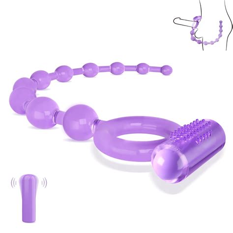 Amazon Vibrating Anal Beads Penis Ring Butt Plug With Cock Ring Sex Toys For Couple