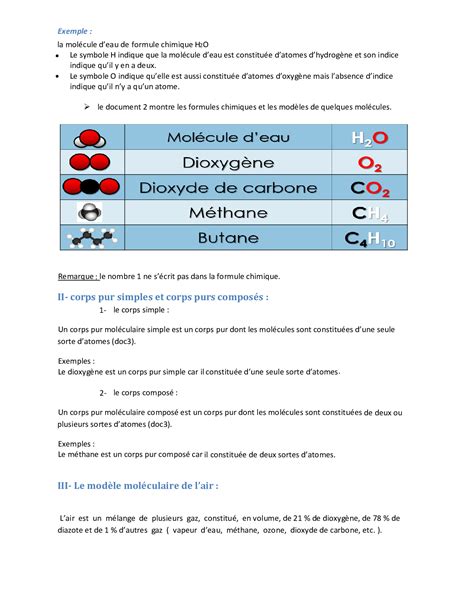 Atomes Et Mol Cules Cours Pdf Cours Exercices Examens