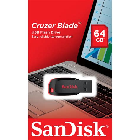 Pendrive Sandisk Cruzer Blade 64gb Usb2 0 Negro Rojo Quonty