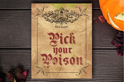 Pick Your Poison - Halloween Drink Sign By CraftArtShop | TheHungryJPEG