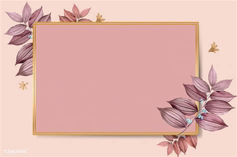 Download Premium Vector Of Rectangle Foliage Frame On Peach Background