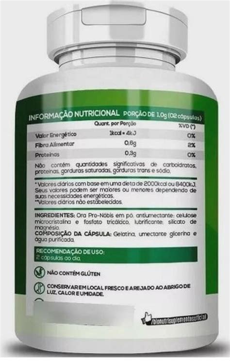 Comprar Ora Pro Nóbis 120 cápsulas 500mg Mercado Dimensional