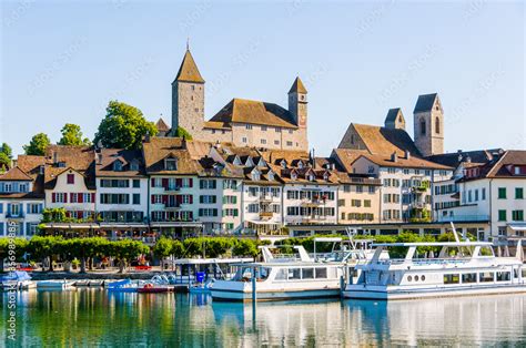 Rapperswil Z Richsee Schloss Seeufer Hafen Altstadt