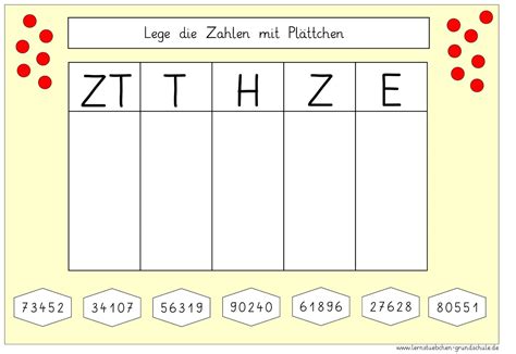 Lernstübchen Zahlen Legen In Der Stellentafel