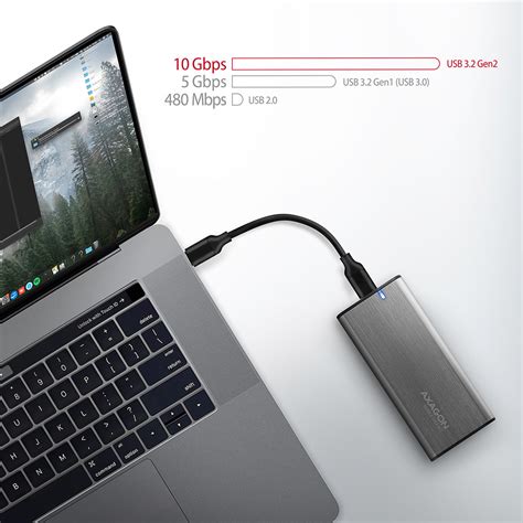 EEM2 SG2 SuperSpeed USB C M 2 NVMe SATA SSD RAW Box Axagon