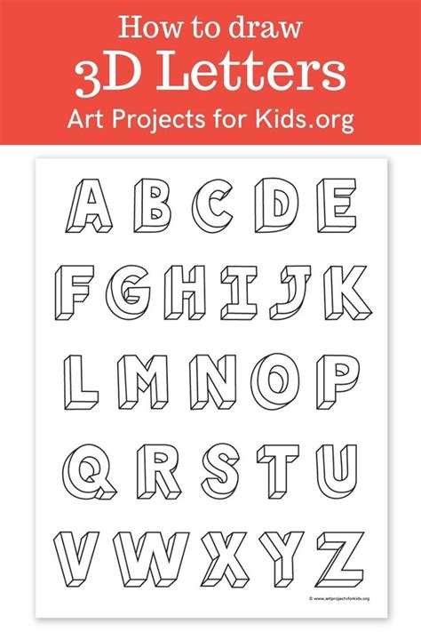 How to Draw 3D Letters: Alphabet Drawing Lesson | Lettering alphabet ...