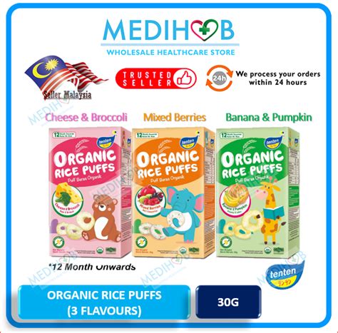 Tenten Organic Rice Puffs 30g For 12m Lazada