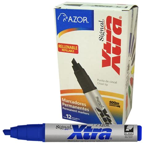 Marcador Permanente Azor Signal Xtra Color Azul Piezas