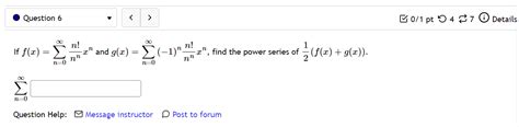 Solved If F X ∑n 0∞n Nnxn ﻿and G X ∑n 0∞ 1 Nn Nnxn ﻿find