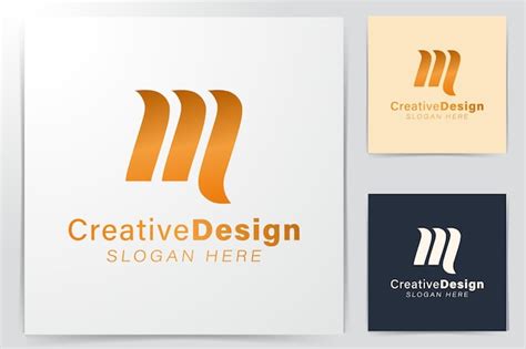 Letra inicial m gold modern logo ideas diseño de logotipo de