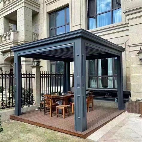 Diy Modern Design Bioclimatic Awning Cover Waterproof Louvre Roof Louver Gazebo Outdoor Aluminum